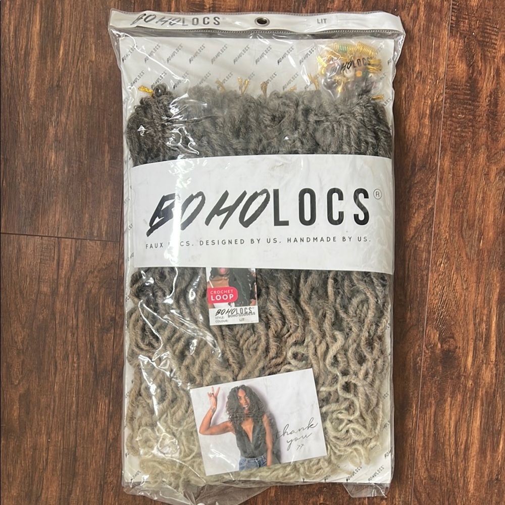 Ombre Faux Locs Hair Extensions - Gray to Blonde